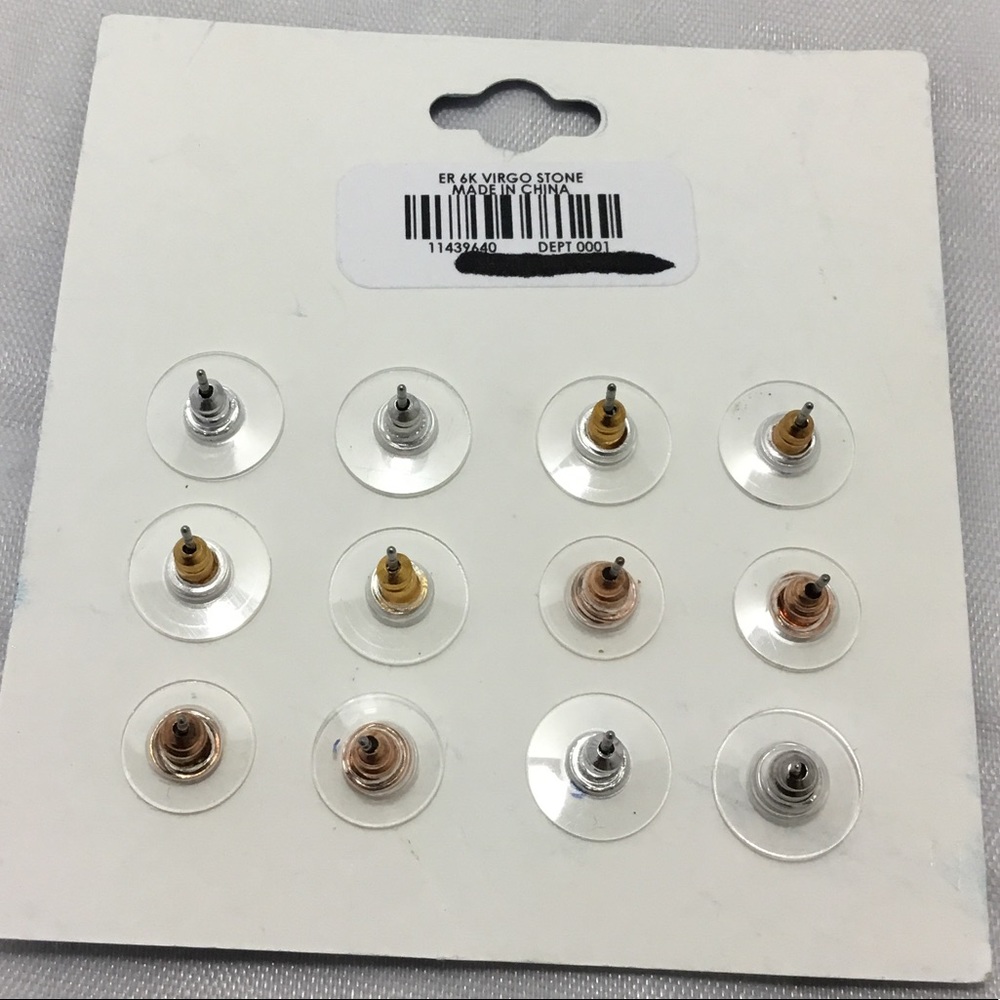 Set of 6 Virgo Healing Stone Stud Earrings - Picture 3 of 5